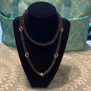 Stella & Dot Black and Gold Chain Necklace
